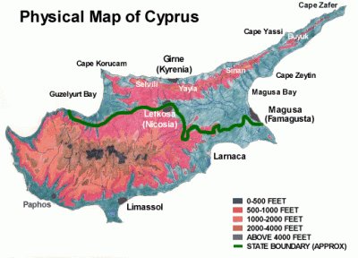 Landkarte von Zypern